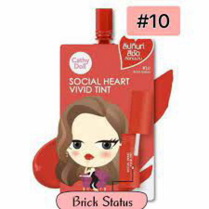 Cathy Doll #10 Brick Status lip tint with aloe vera and hyaluronic acid