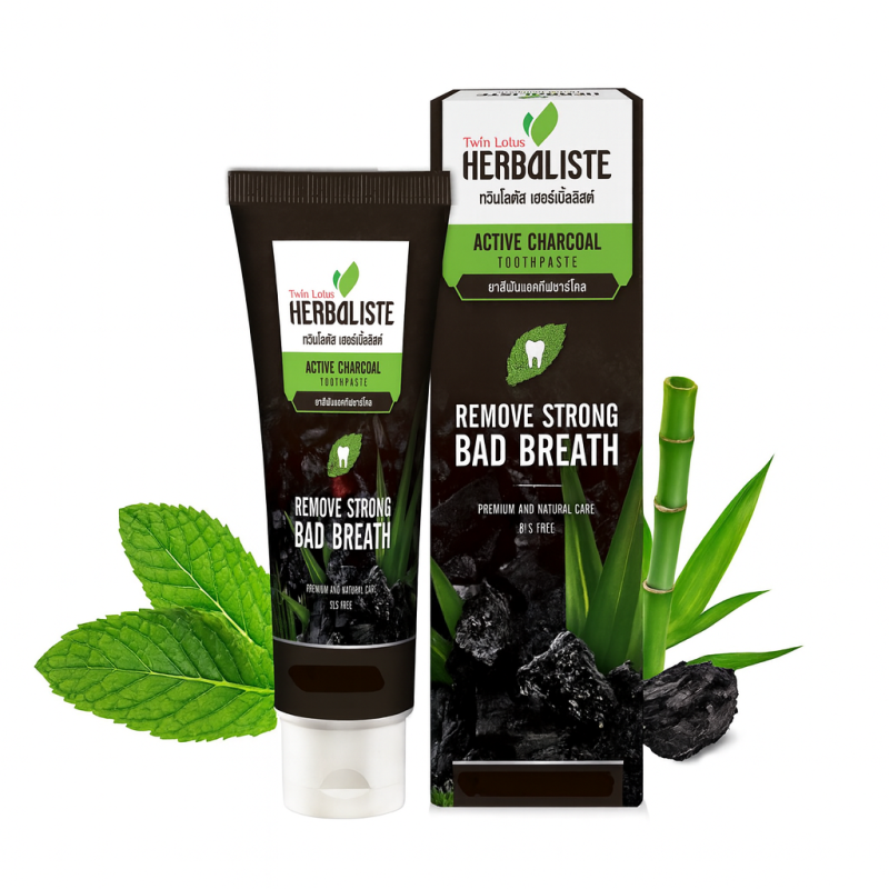 Toothpaste Twin Lotus with bamboo charcoal and herbs Thailand, 100 g
