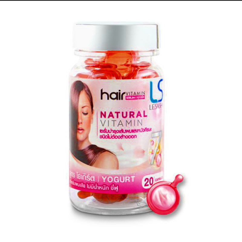 Hair capsules Lesasha Hair Serum Vitamin with yogurt, in jar, 20 pcs.