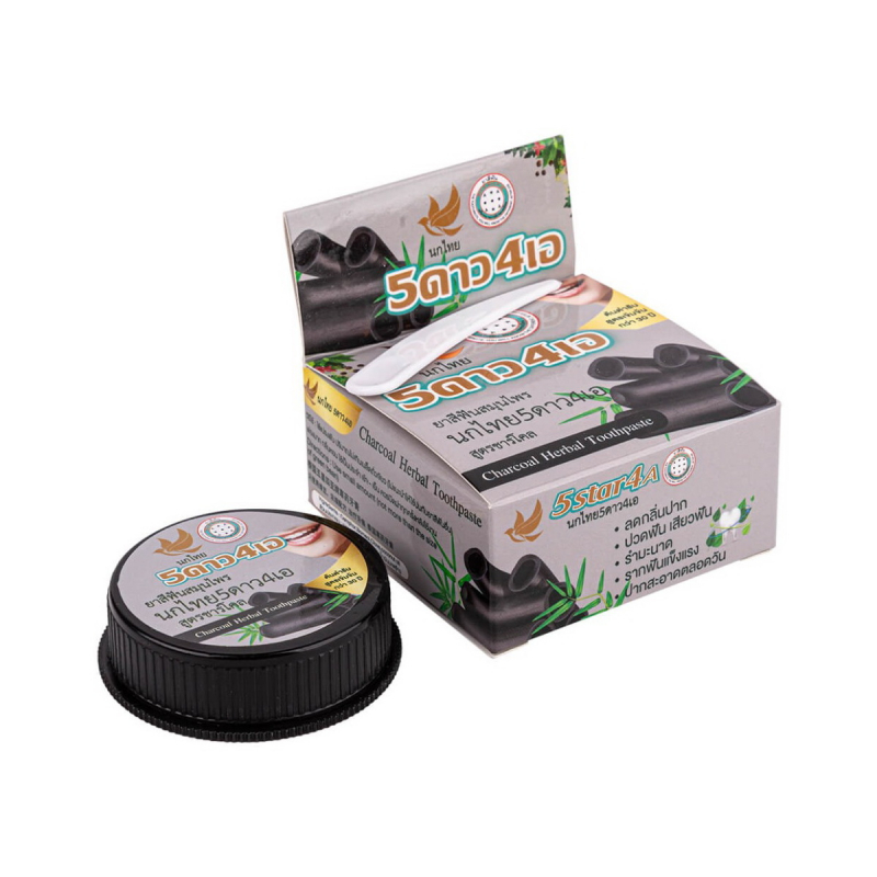 Dentifrice thaïlandais blanchissant 5 STAR aux herbes et au charbon de bambou, 25 g