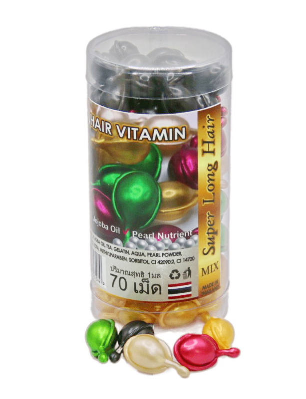 Tajskie kapsułki do włosów A-Trainer MIX Super Long Hair z witaminą E i olejkiem jojoba, 70 szt.