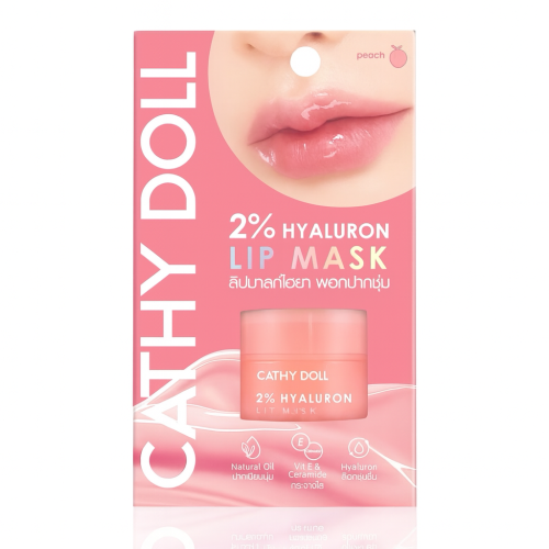 Masque pour les lèvres coréen Cathy Doll avec 2% d’acide hyaluronique, Pêche, 4.5 g