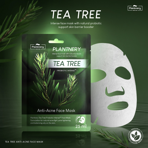Fabric face mask Plantnery Tea Tree for problematic, sensitive skin, 25 g