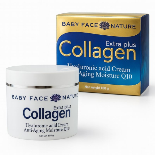Krem do twarzy Baby Face Nature Q10 odmładzający z kolagenem i kwasem hialuronowym, 100 g