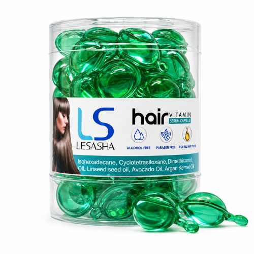 Capsules for hair Lesasha Hair Serum Vitamin with green tea and mint, in tube, 50 pcs.