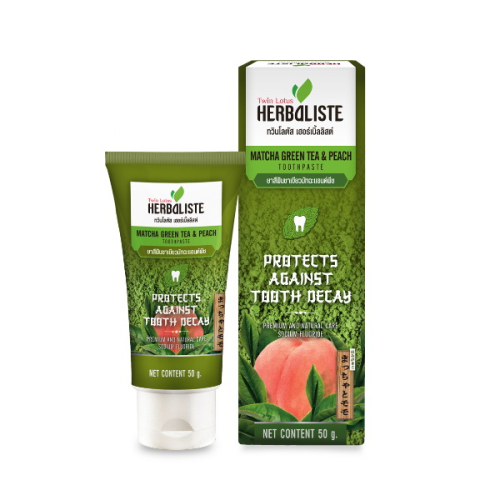 Toothpaste Twin Lotus, with Matcha green tea and peach, protection of gums and enamel, 50 gr