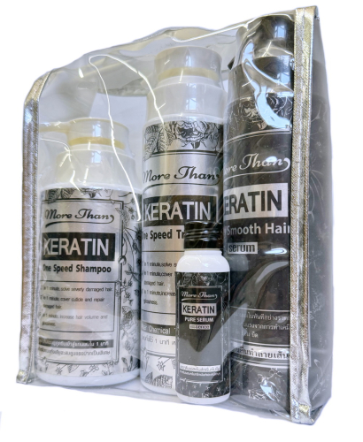 Coffret capillaire à la kératine More Than – shampoing, masque, sérum et essence