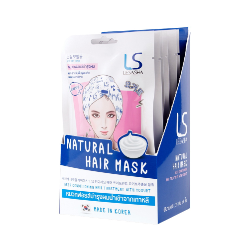 Masque capillaire Lesasha Premium au yaourt avec bonnet thermique, 35 g