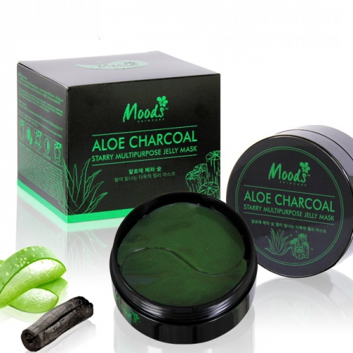 Patches pour les yeux Moods à l'Aloe Vera et au charbon, 60 pièces