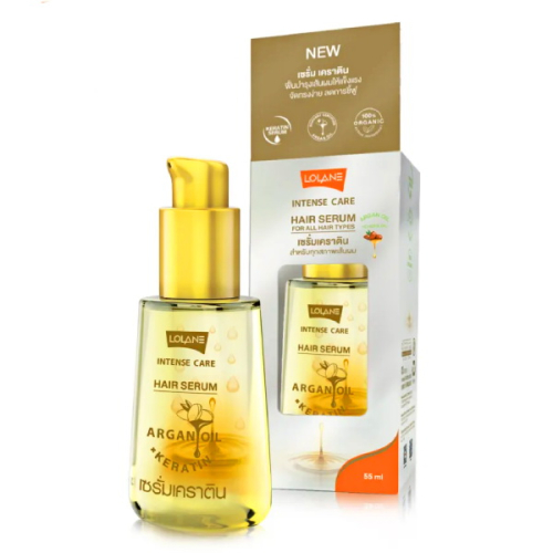 Keratynowe serum do włosów LOLANE Intense Care do każdego rodzaju włosów, 55 ml