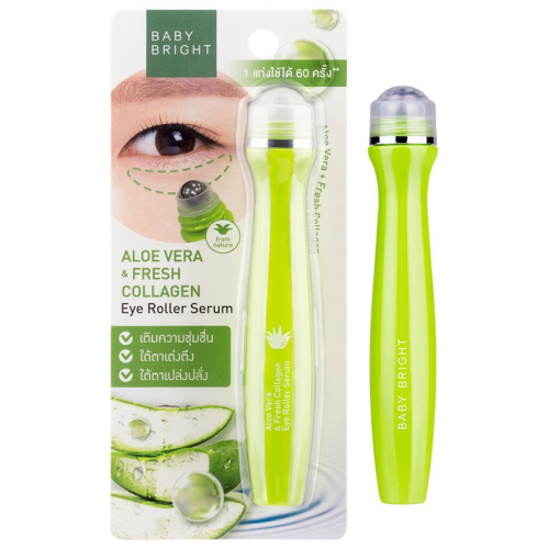 Serum w rolce do skóry wokół oczu Baby Bright Aloe Vera & Collagen 15 ml
