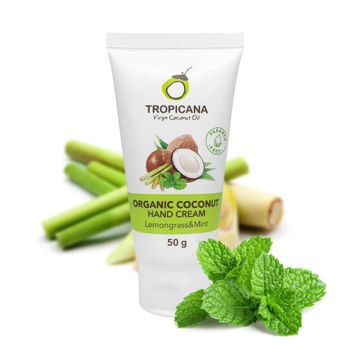 Crème mains bio Tropicana à la noix de coco, citronnelle et menthe, 50 ml